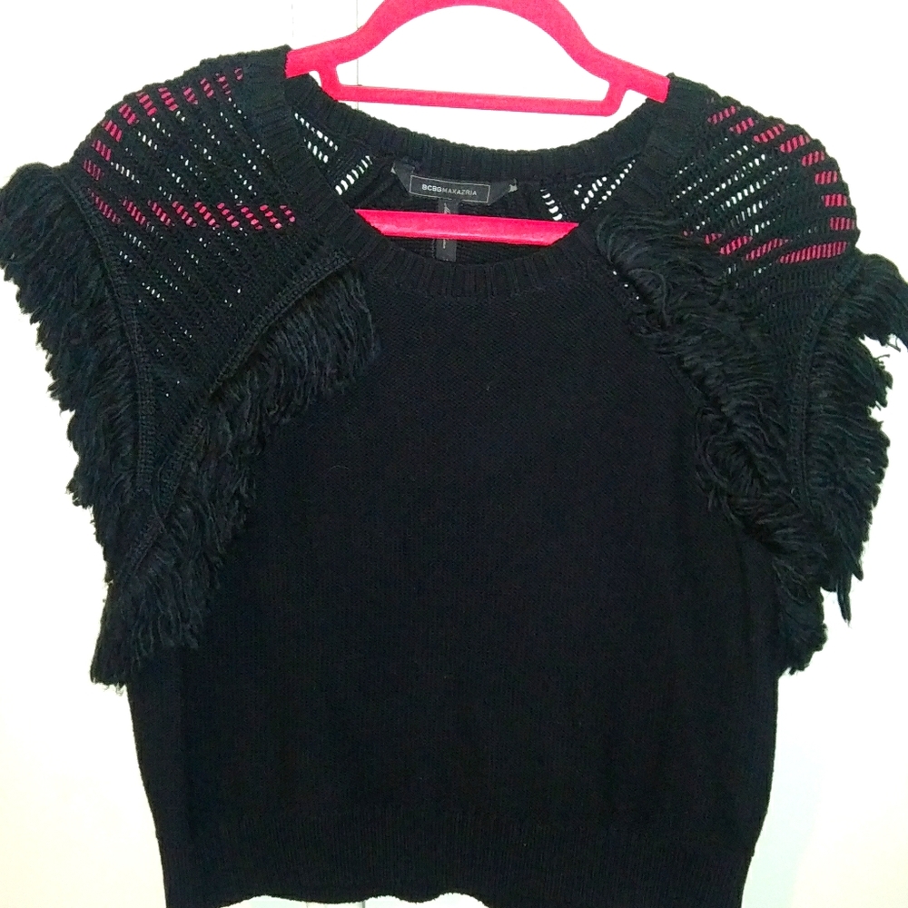 Bcbg pointelle sleeve weater